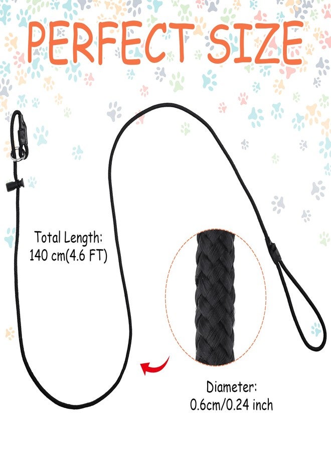 Vincreem 3 Pcs Slip Leash for Dogs 4.6ft Black Adjustable Training Lead Rope Heavy Duty Slip Lead Rope Spring Loaded Stopper Long Leash for Large Medium Dogs - Image 2